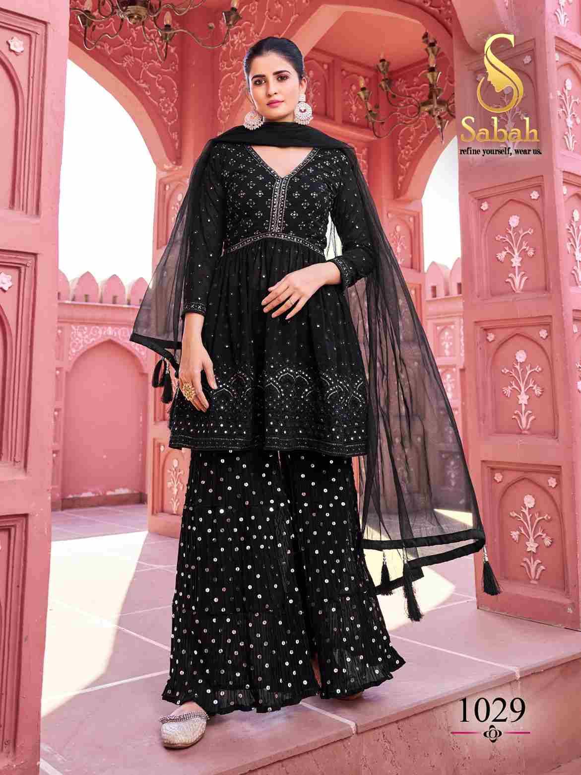 Black And White By Sabah 1029 To 1030 Series Designer Pakistani Suits Beautiful Stylish Fancy Colorful Party Wear & Occasional Wear Faux Georgette Dresses At Wholesale Price