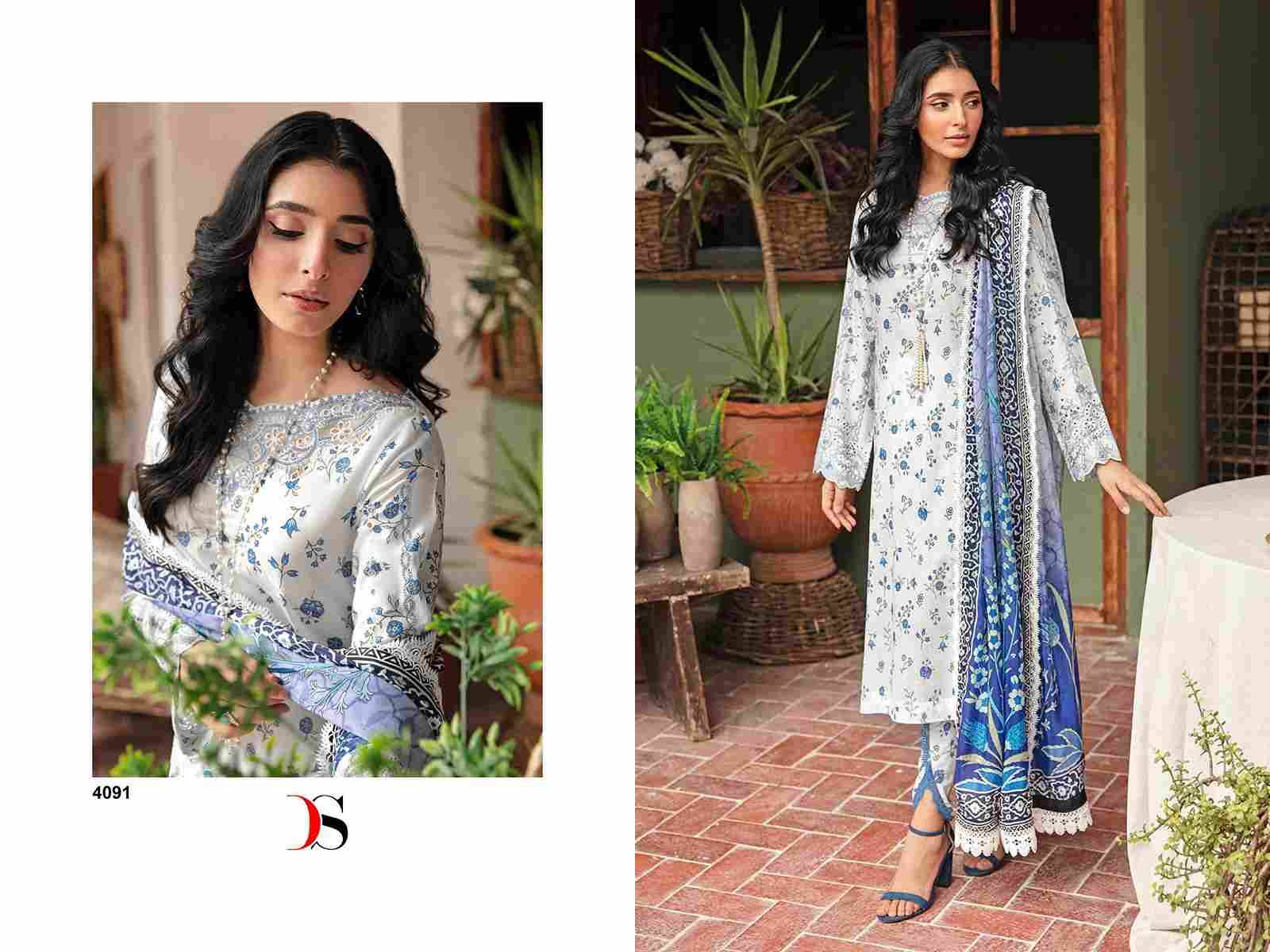 Ramsha Rangrez Luxury Lawn-24 By Deepsy Suits 4091 To 4097 Series Designer Pakistani Suits Beautiful Stylish Fancy Colorful Party Wear & Occasional Wear Pure Cotton Dresses At Wholesale Price