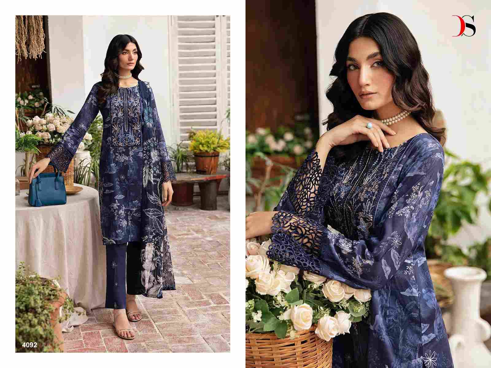 Ramsha Rangrez Luxury Lawn-24 By Deepsy Suits 4091 To 4097 Series Designer Pakistani Suits Beautiful Stylish Fancy Colorful Party Wear & Occasional Wear Pure Cotton Dresses At Wholesale Price