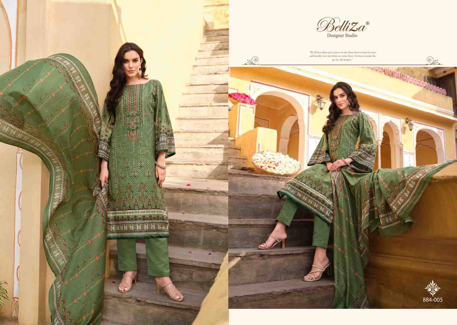 Bin Saeed Vol-3 By Belliza 884-001 To 884-008 Series Beautiful Stylish Festive Suits Fancy Colorful Casual Wear & Ethnic Wear & Ready To Wear Pure Cotton Digital Print Dresses At Wholesale Price