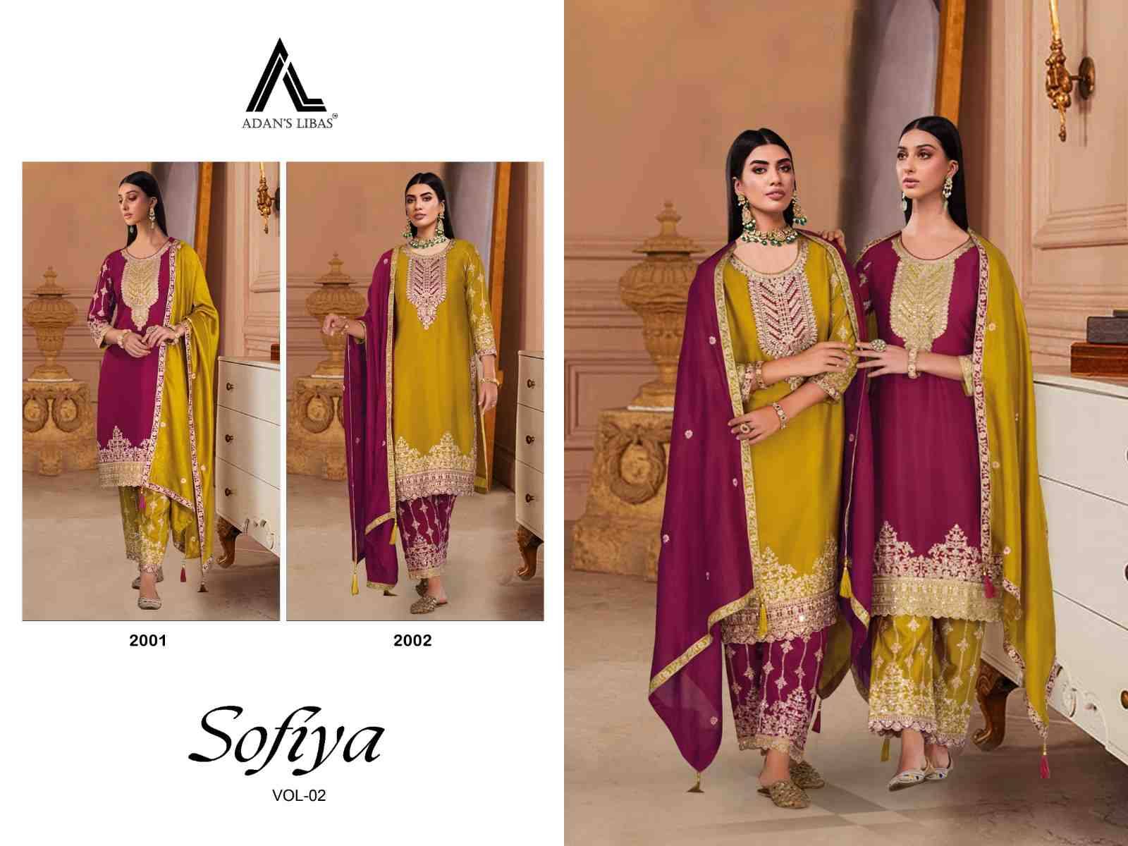 Sofiya Vol-2 By Adans Libas 2001 To 2002 Series Beautiful Festive Suits Stylish Fancy Colorful Party Wear & Occasional Wear Vichitra Embroidery Dresses At Wholesale Price