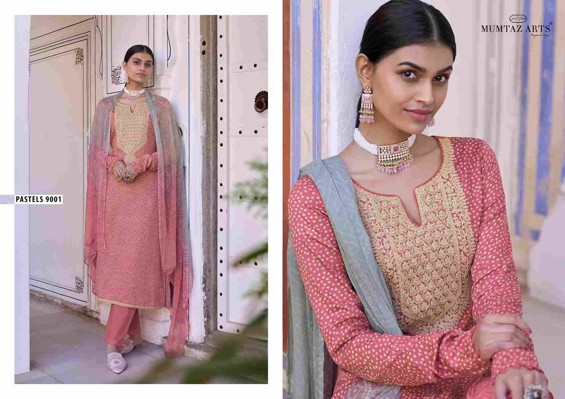 Pastels By Mumtaz Arts 9001 To 9006 Series Beautiful Stylish Festive Suits Fancy Colorful Casual Wear & Ethnic Wear & Ready To Wear Pure Jam Satin Print Dresses At Wholesale Price