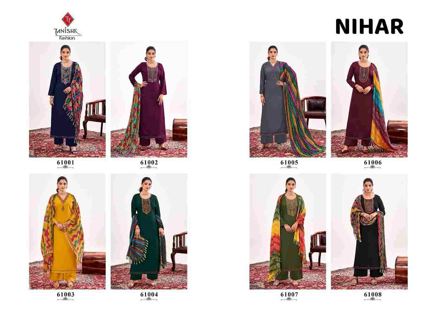 Nihar By Tanishk Fashion 61001 To 61008 Series Beautiful Festive Suits Colorful Stylish Fancy Casual Wear & Ethnic Wear Rayon Slub Print Dresses At Wholesale Price