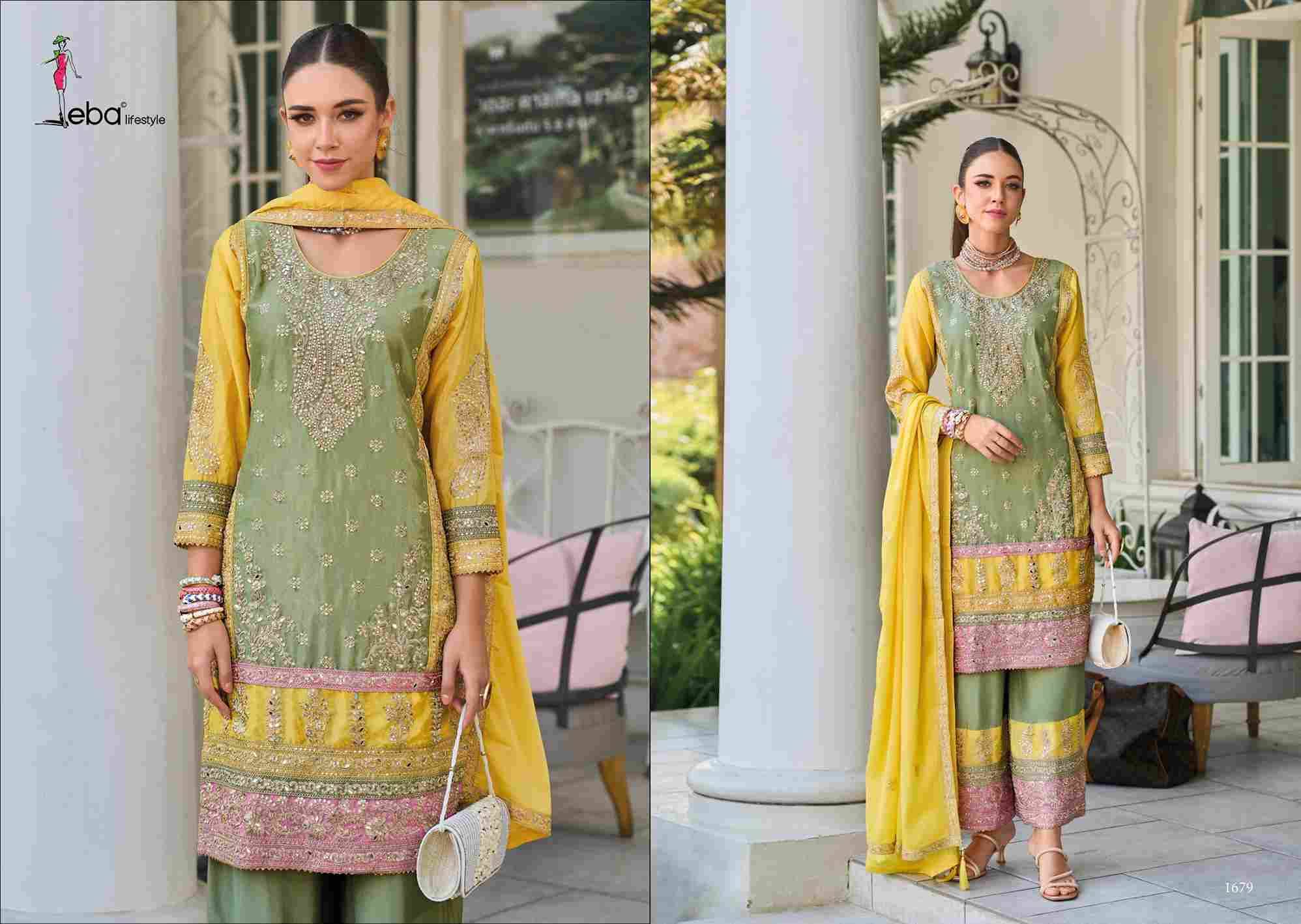 Surili Vol-2 By Eba Lifestyle 1679 To 1680 Series Beautiful Sharara Suits Colorful Stylish Fancy Casual Wear & Ethnic Wear Chinnon Dresses At Wholesale Price