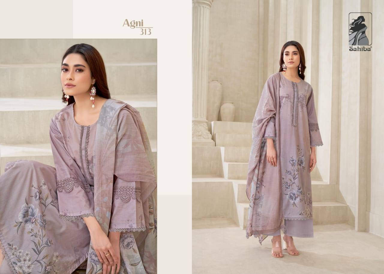 Agni By Sahiba Fabrics Beautiful Festive Suits Colorful Stylish Fancy Casual Wear & Ethnic Wear Lawn Cotton Print Dresses At Wholesale Price