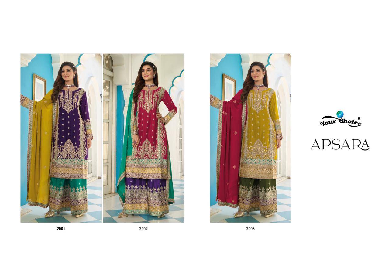 Apsara By Your Choice 2001 To 2003 Series Indian Traditional Wear Collection Beautiful Stylish Fancy Colorful Party Wear & Occasional Wear Pure Chinnon Dresses At Wholesale Price