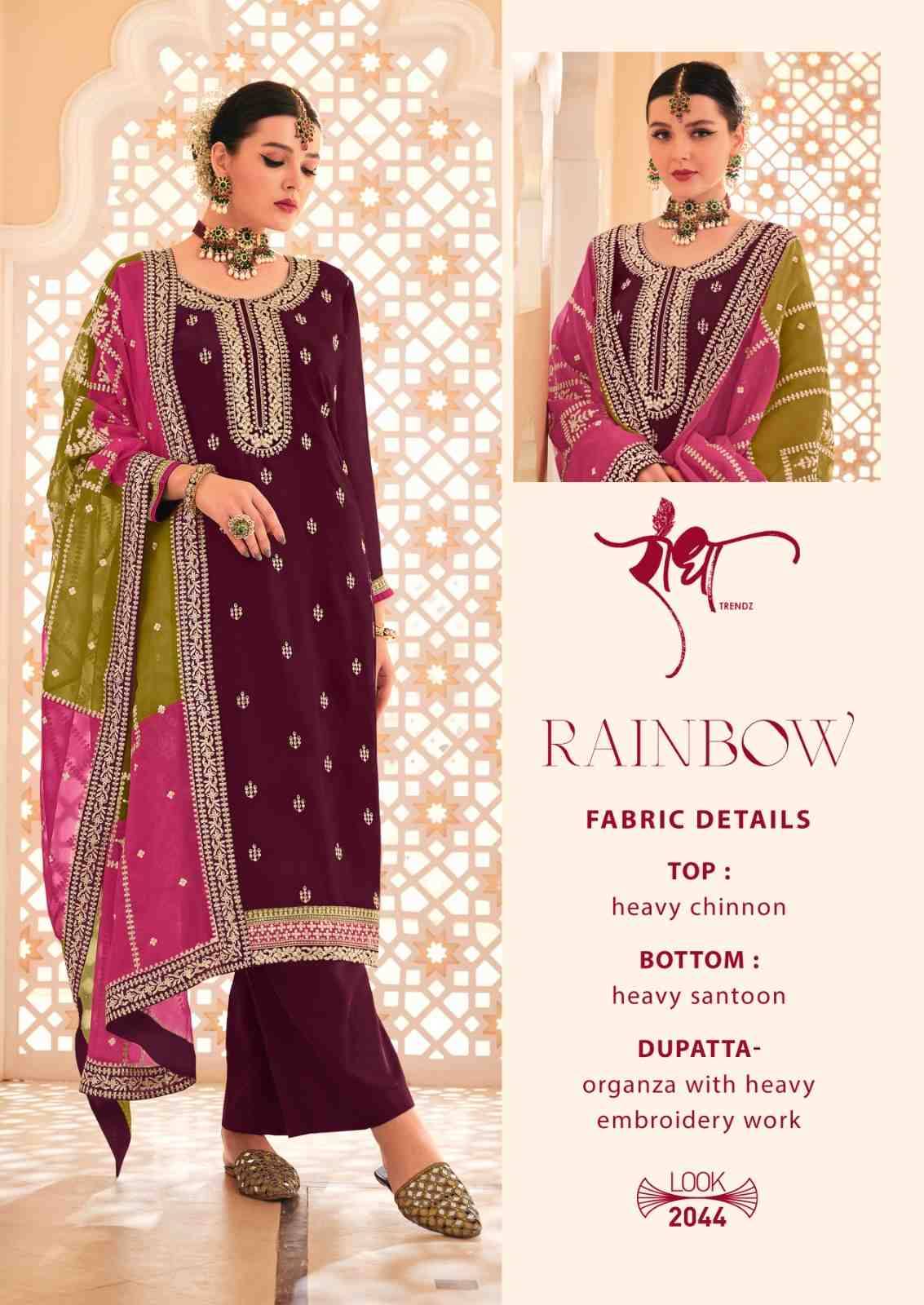 Rainbow By Radha Trendz 2041 To 2044 Series Beautiful Festive Suits Colorful Stylish Fancy Casual Wear & Ethnic Wear Chinnon Embroidered Dresses At Wholesale Price