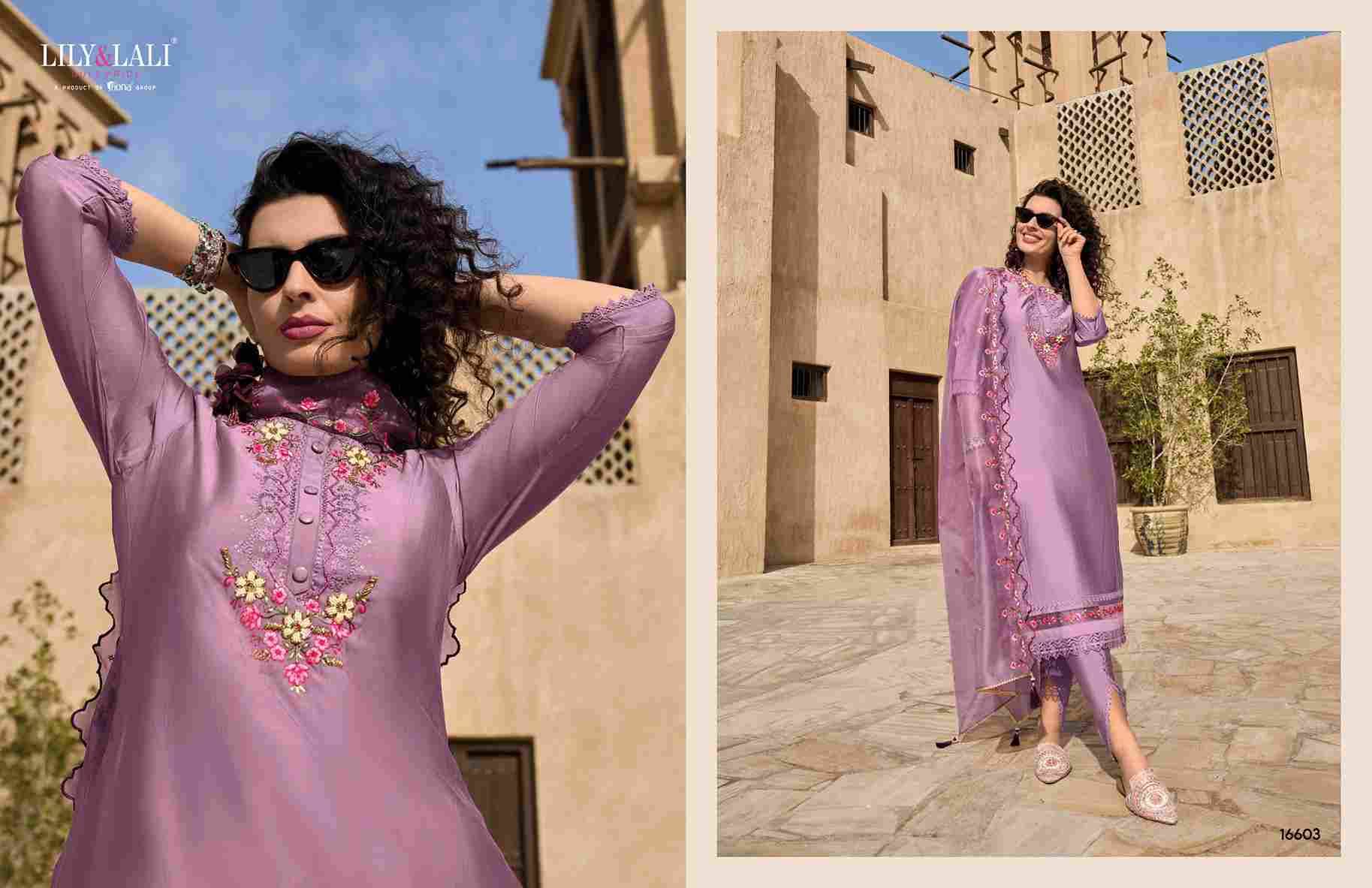 Miraan By Lily And Lali 16601 To 16606 Series Beautiful Stylish Suits Fancy Colorful Casual Wear & Ethnic Wear & Ready To Wear Milan Silk Dresses At Wholesale Price