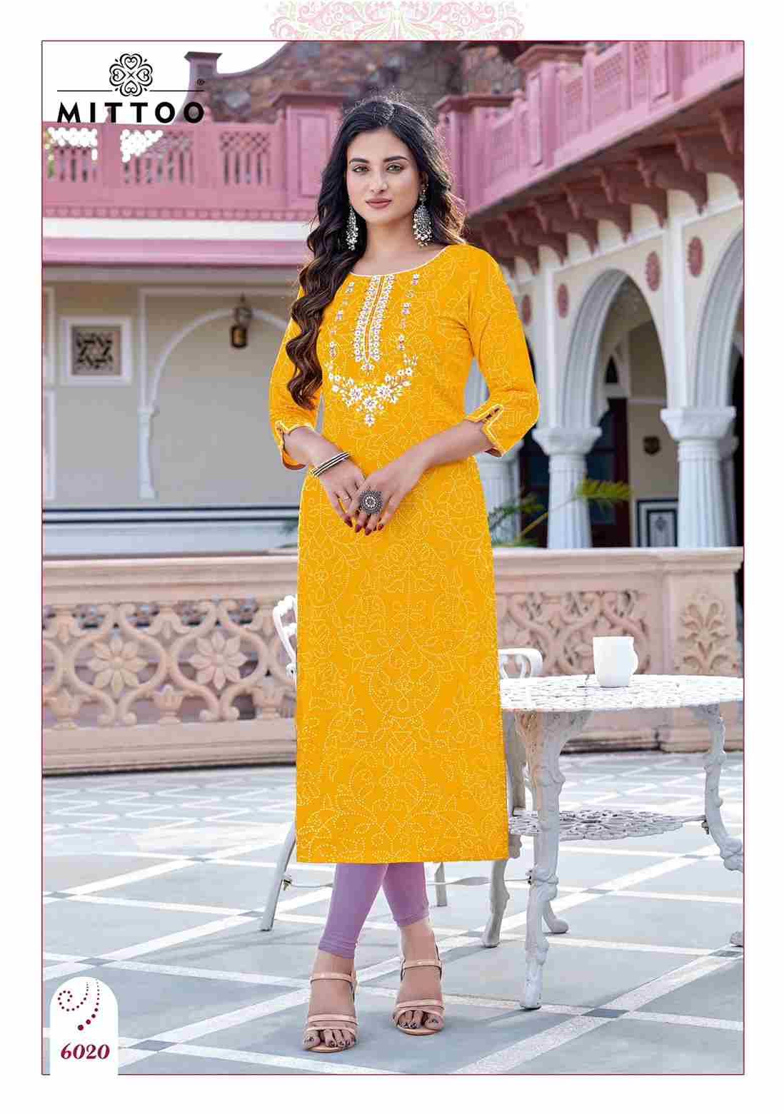 Bandhan Vol-4 By Mittoo 6019 To 6024 Series Designer Stylish Fancy Colorful Beautiful Party Wear & Ethnic Wear Collection Rayon Print Kurtis At Wholesale Price