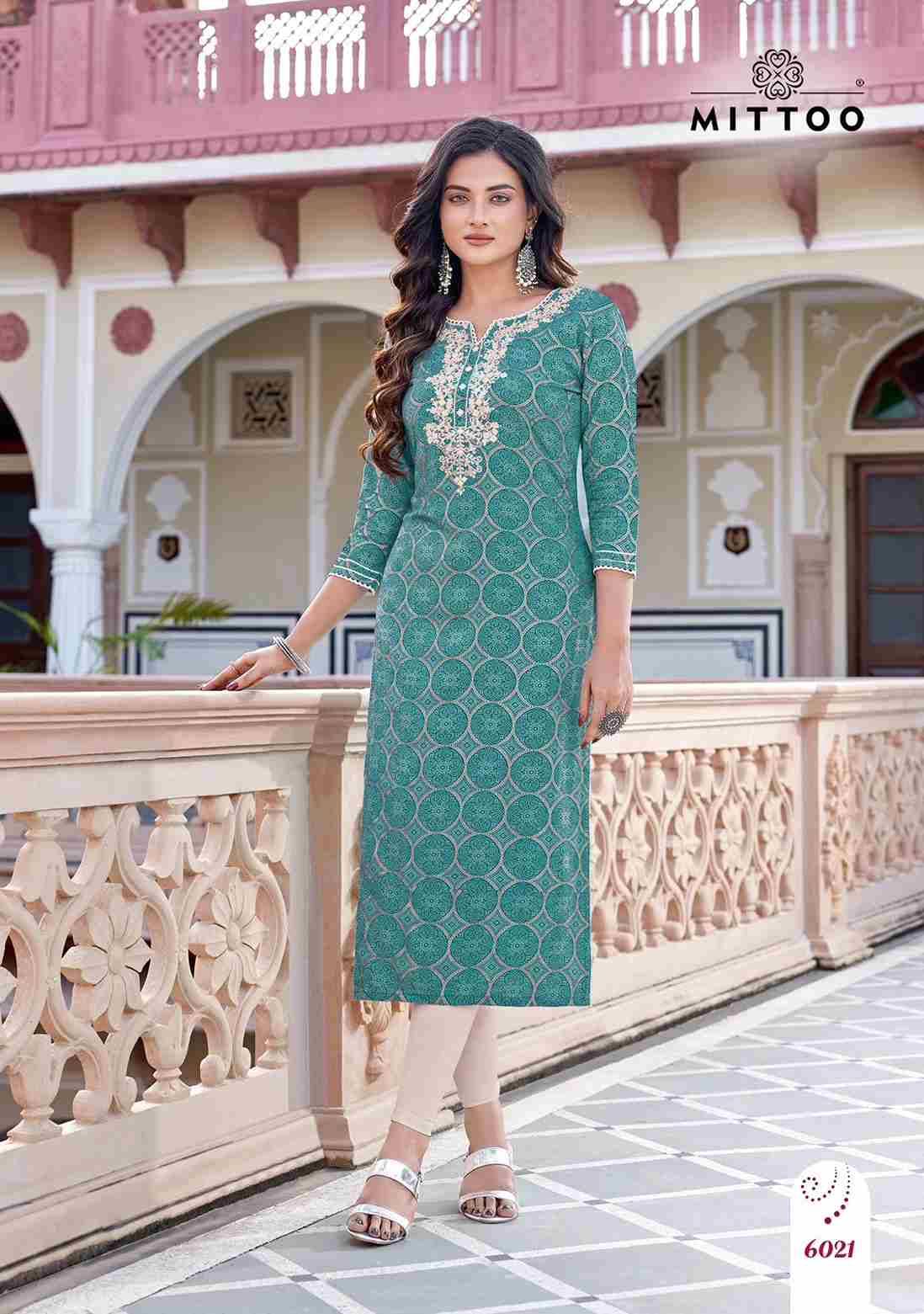 Bandhan Vol-4 By Mittoo 6019 To 6024 Series Designer Stylish Fancy Colorful Beautiful Party Wear & Ethnic Wear Collection Rayon Print Kurtis At Wholesale Price