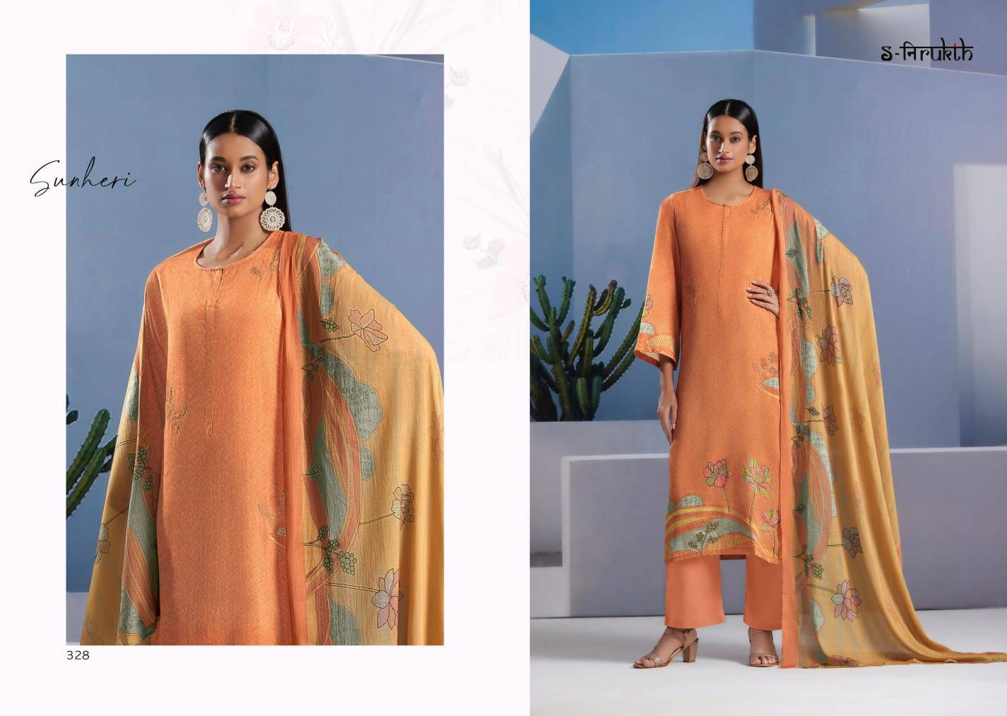 Sunheri By S-Nirukth Beautiful Festive Suits Colorful Stylish Fancy Casual Wear & Ethnic Wear Pure Cotton Lawn Print Dresses At Wholesale Price
