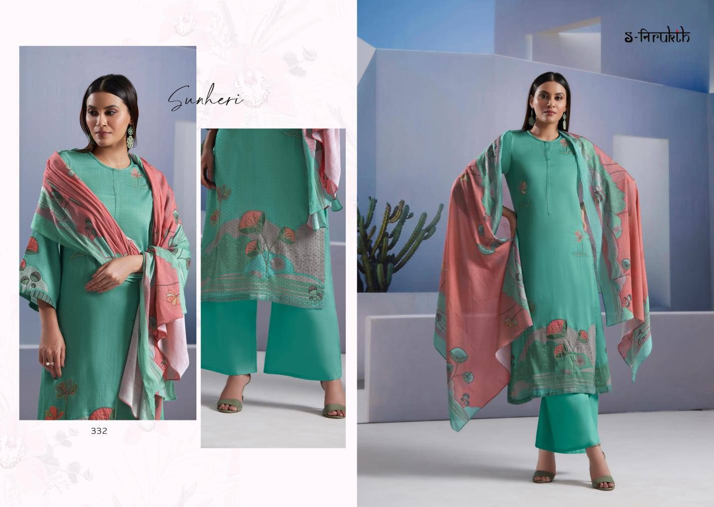 Sunheri By S-Nirukth Beautiful Festive Suits Colorful Stylish Fancy Casual Wear & Ethnic Wear Pure Cotton Lawn Print Dresses At Wholesale Price