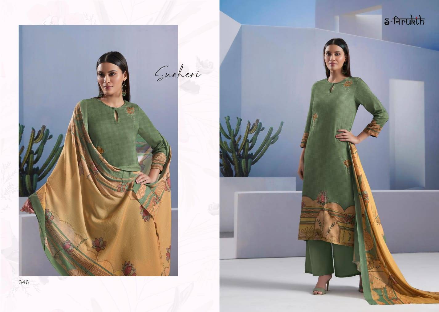 Sunheri By S-Nirukth Beautiful Festive Suits Colorful Stylish Fancy Casual Wear & Ethnic Wear Pure Cotton Lawn Print Dresses At Wholesale Price