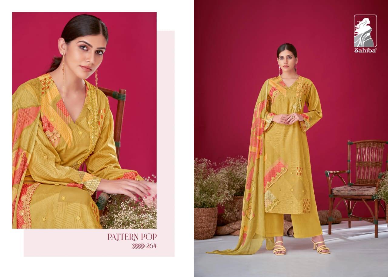 Pattern Pop By Sahiba Fabrics Beautiful Festive Suits Colorful Stylish Fancy Casual Wear & Ethnic Wear Cotton Print Dresses At Wholesale Price