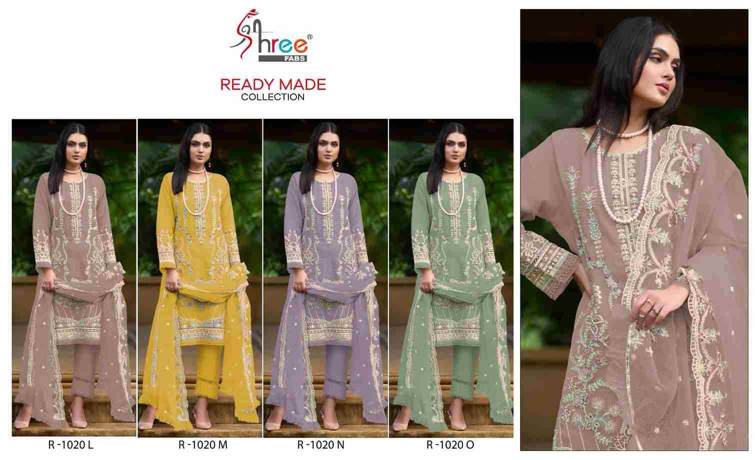 Shree Fabs Hit Design R-1020 Colours Vol-4 By Shree Fabs R-1020-L To R-1020-O Series Beautiful Stylish Pakistani Suits Fancy Colorful Casual Wear & Ethnic Wear & Ready To Wear Organza Embroidery Dresses At Wholesale Price