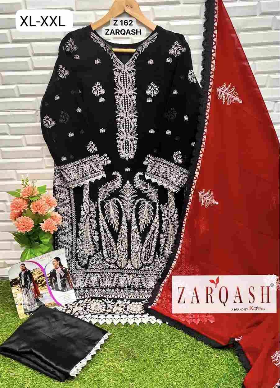 Zarqash Hit Design Z-162 By Zarqash Beautiful Pakistani Suits Colorful Stylish Fancy Casual Wear & Ethnic Wear Faux Georgette Dresses At Wholesale Price