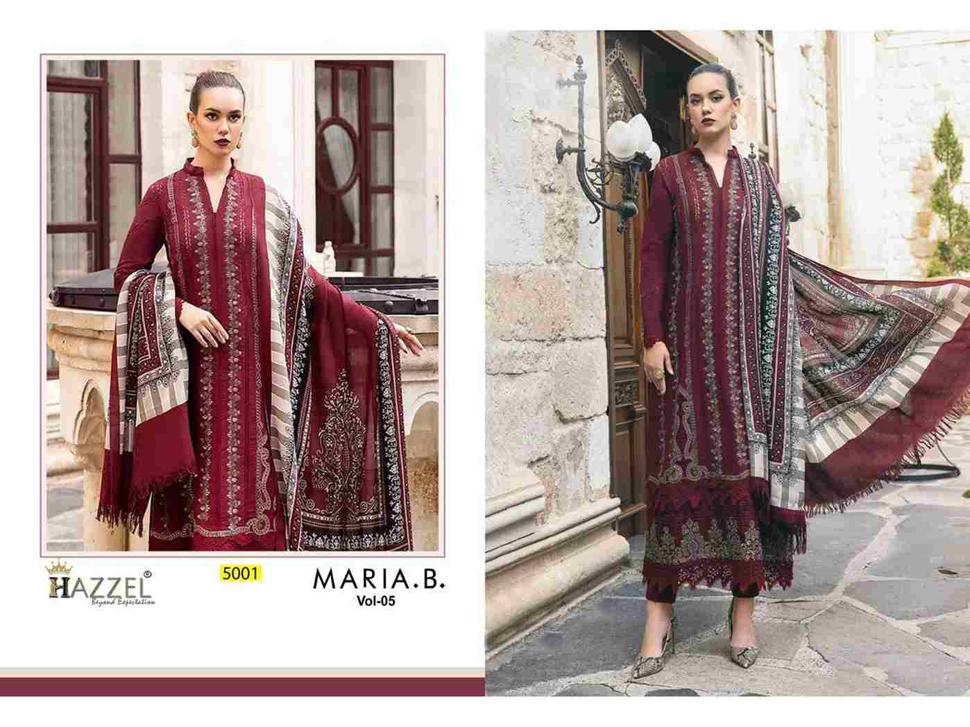 Maria.B. Vol-5 By Hazzel 5001 To 5003 Series Pakistani Suits Beautiful Fancy Colorful Stylish Party Wear & Occasional Wear Rayon Cotton With Embroidery Dresses At Wholesale Price