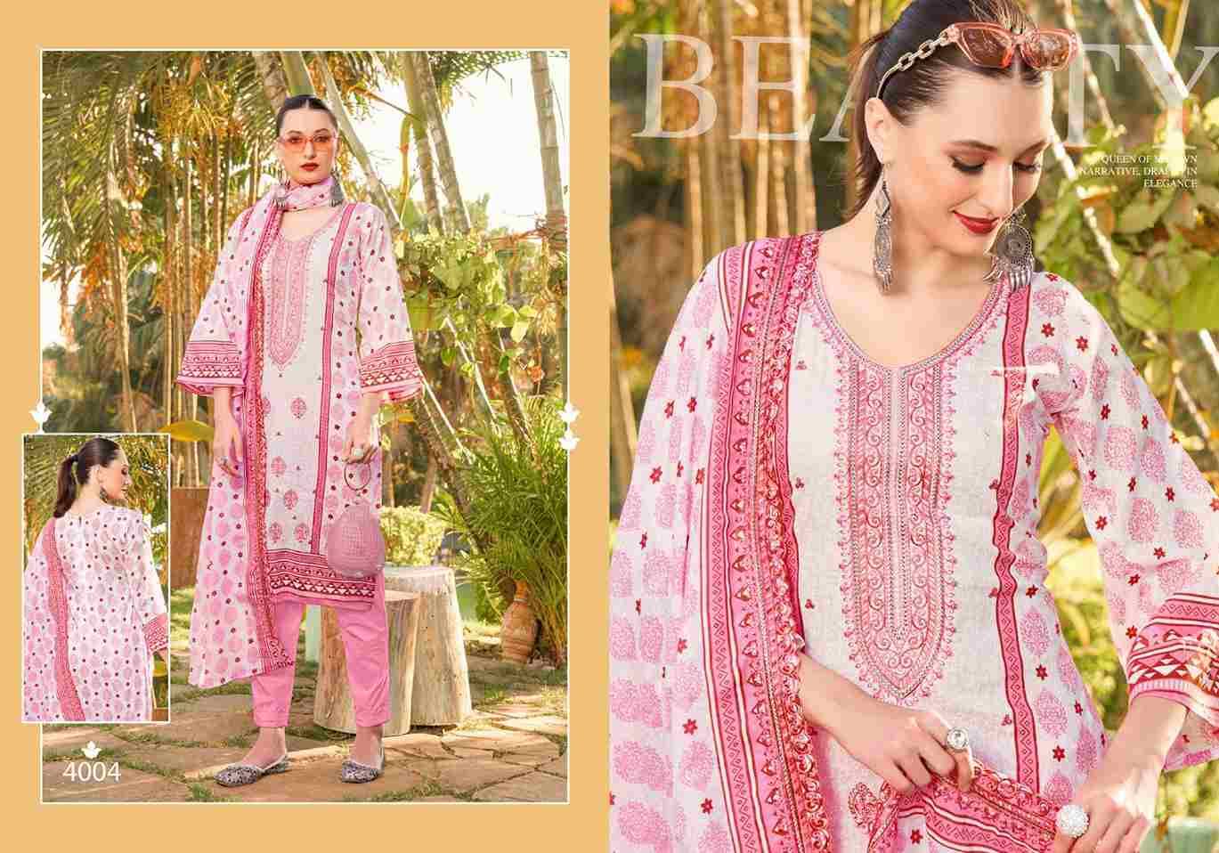 Bin Saeed Vol-4 By Majesty 4001 To 4005 Series Pakistani Suits Beautiful Fancy Colorful Stylish Party Wear & Occasional Wear Cambric Cotton With Embroidery Dresses At Wholesale Price