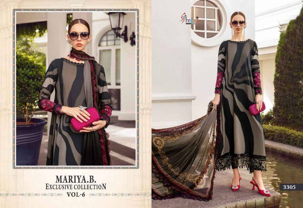 Mariya.B. Exclusive Collection Vol-6 By Shree Fabs 3298 To 3305 Series Beautiful Pakistani Suits Stylish Fancy Colorful Party Wear & Occasional Wear Pure Jam Cotton Print With Embroidery Dresses At Wholesale Price