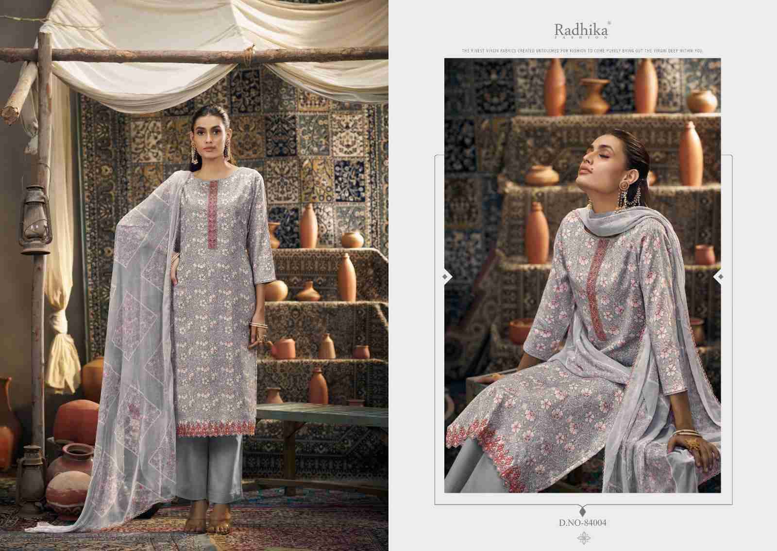 Naira Vol-3 By Radhika Fashion 84001 To 84006 Designer Festive Suits Collection Beautiful Stylish Fancy Colorful Party Wear & Occasional Wear Cotton Print With Work Dresses At Wholesale Price