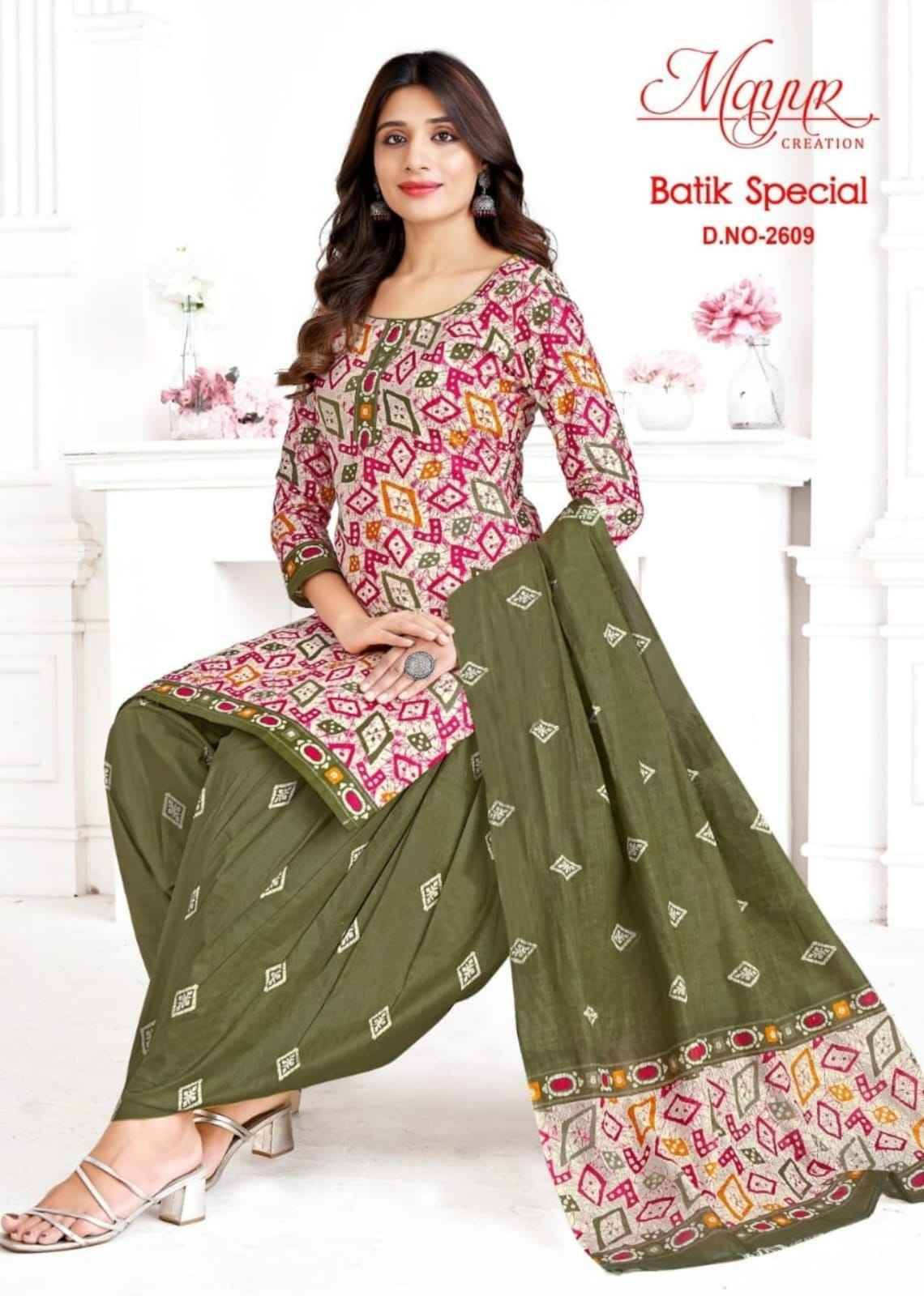 Batik Special Vol-26 By Mayur Creation 2601 To 2610 Series Beautiful Festive Suits Stylish Fancy Colorful Casual Wear & Ethnic Wear Pure Cotton Print Dresses At Wholesale Price