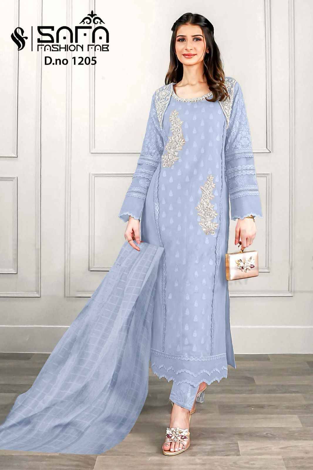 Safa 1205 Colours By Safa Fashion 1205-A To 1205-C Series Beautiful Pakistani Suits Colorful Stylish Fancy Casual Wear & Ethnic Wear Heavy Georgette Dresses At Wholesale Price