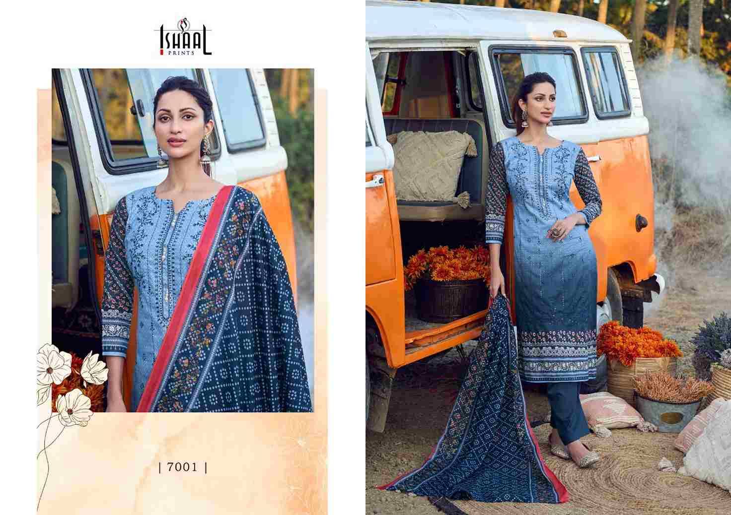 Embroidered Vol-7 By Ishaal Prints 7001 To 7010 Series Beautiful Suits Colorful Stylish Fancy Casual Wear & Ethnic Wear Pure Lawn Printed Dresses At Wholesale Price