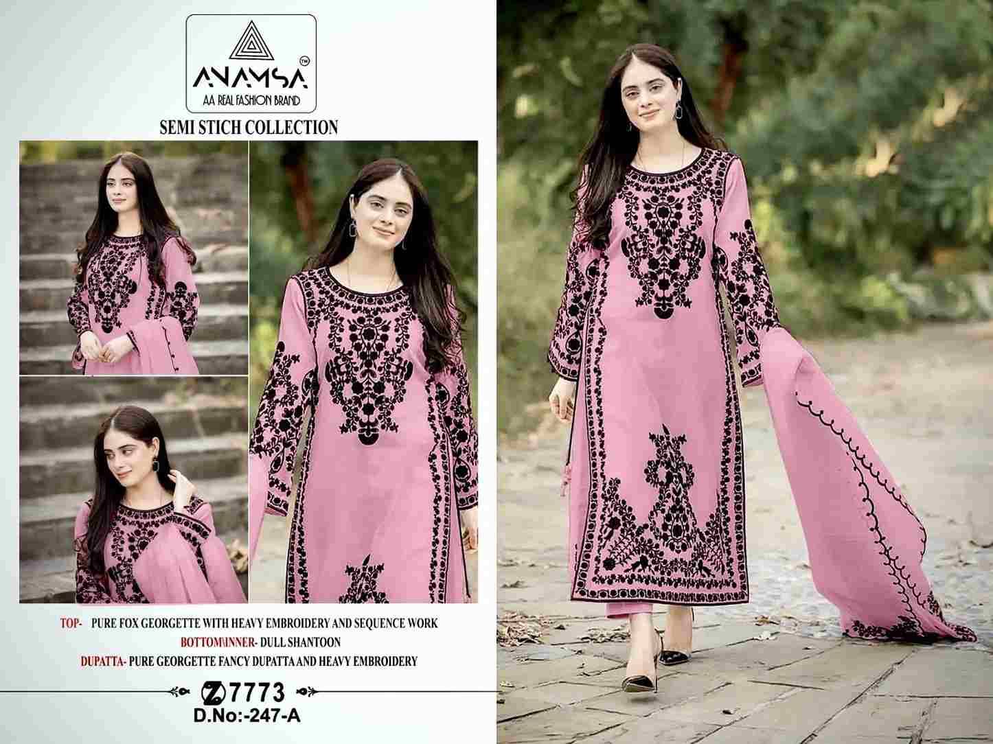 Anamsa Hit Design 247 Colours By Fashid Wholesale 247-A To 247-D Series Beautiful Pakistani Suits Colorful Stylish Fancy Casual Wear & Ethnic Wear Pure Faux Georgette Embroidered Dresses At Wholesale Price