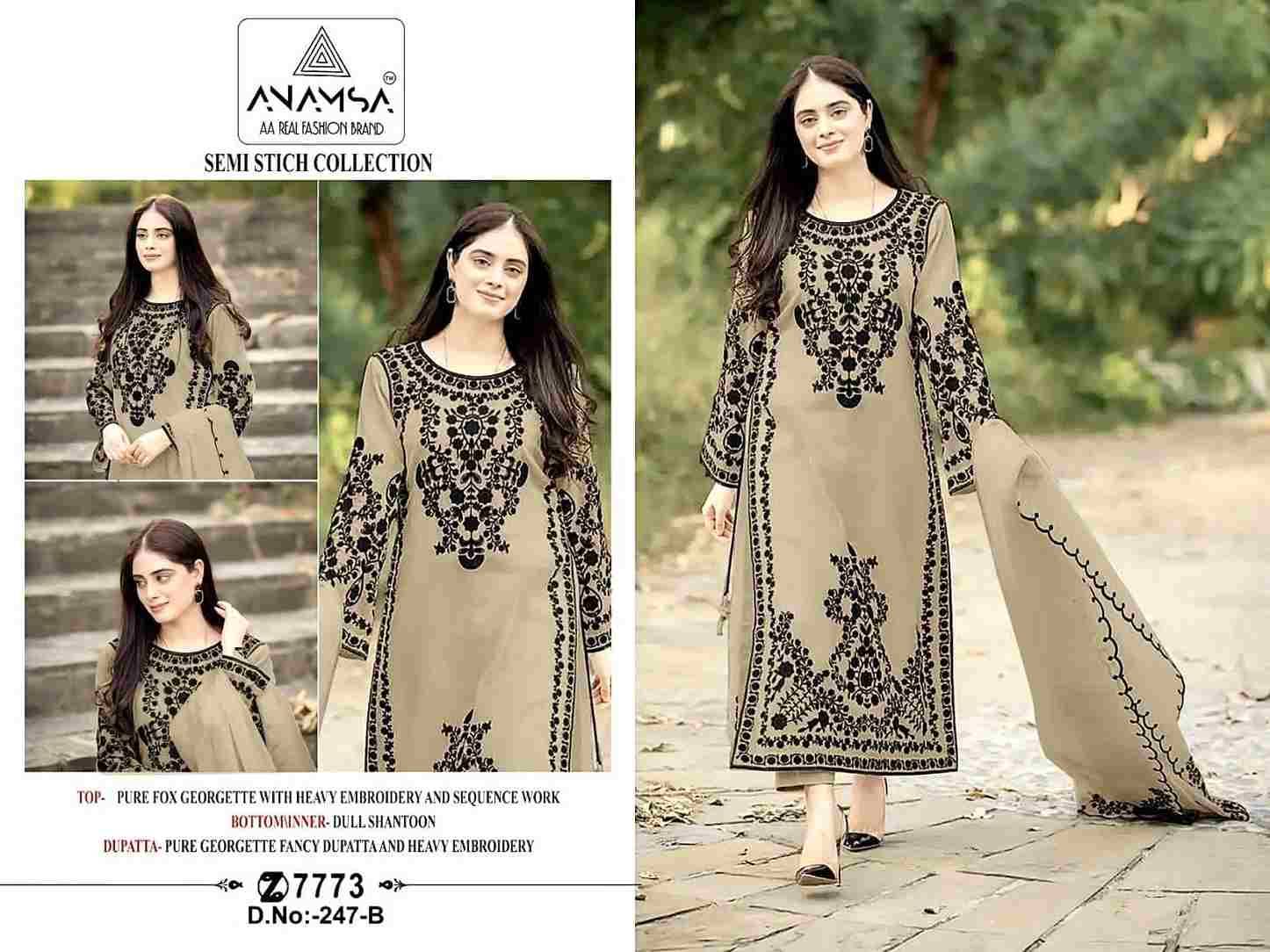 Anamsa Hit Design 247 Colours By Fashid Wholesale 247-A To 247-D Series Beautiful Pakistani Suits Colorful Stylish Fancy Casual Wear & Ethnic Wear Pure Faux Georgette Embroidered Dresses At Wholesale Price