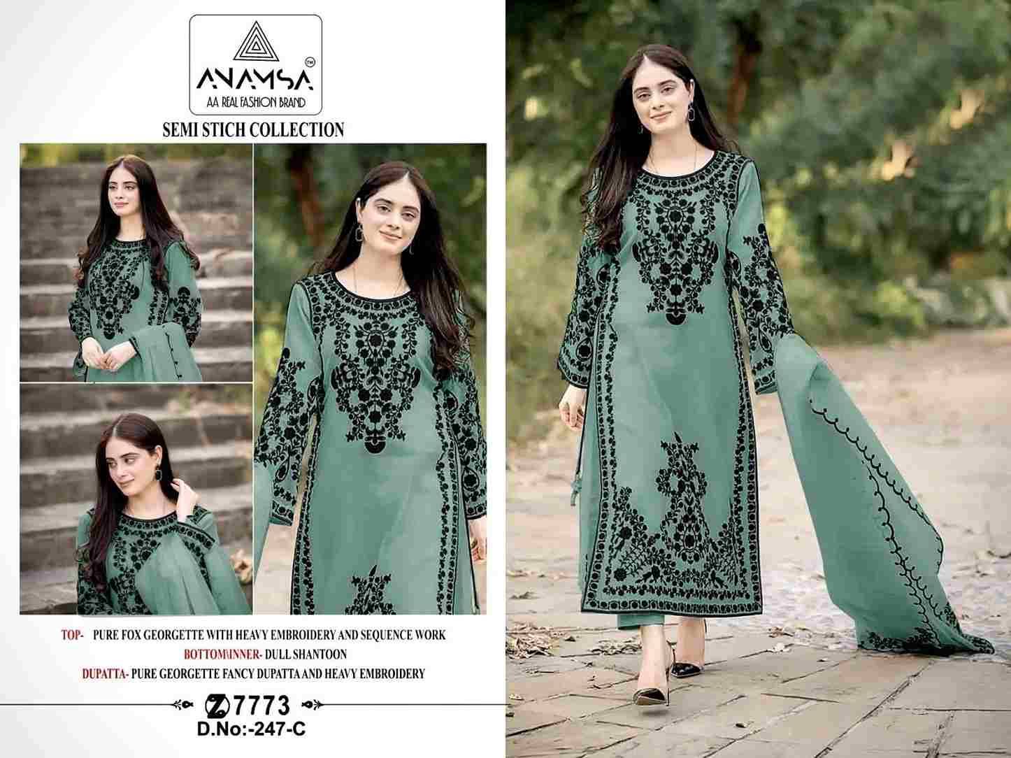 Anamsa Hit Design 247 Colours By Fashid Wholesale 247-A To 247-D Series Beautiful Pakistani Suits Colorful Stylish Fancy Casual Wear & Ethnic Wear Pure Faux Georgette Embroidered Dresses At Wholesale Price