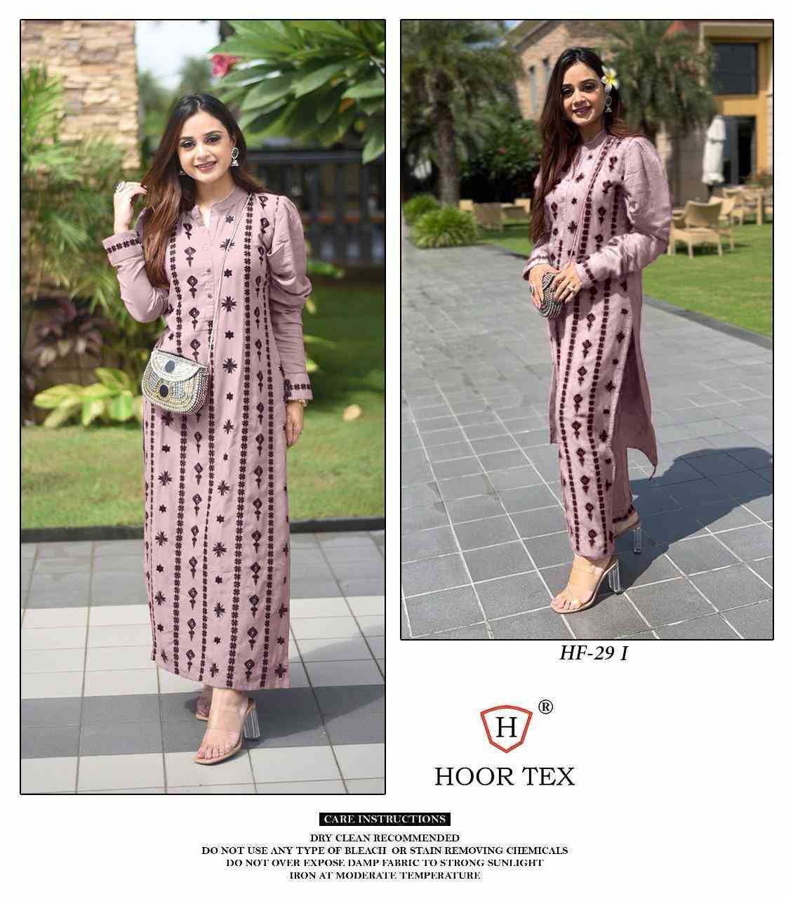 Hoor Tex Hit Design HF-29 Colours By Hoor Tex HF-29-A To HF-29-I Series Pakistani Kurtis Beautiful Fancy Colorful Stylish Party Wear & Occasional Wear Heavy Rayon Kurtis With Bottom Dresses At Wholesale Price