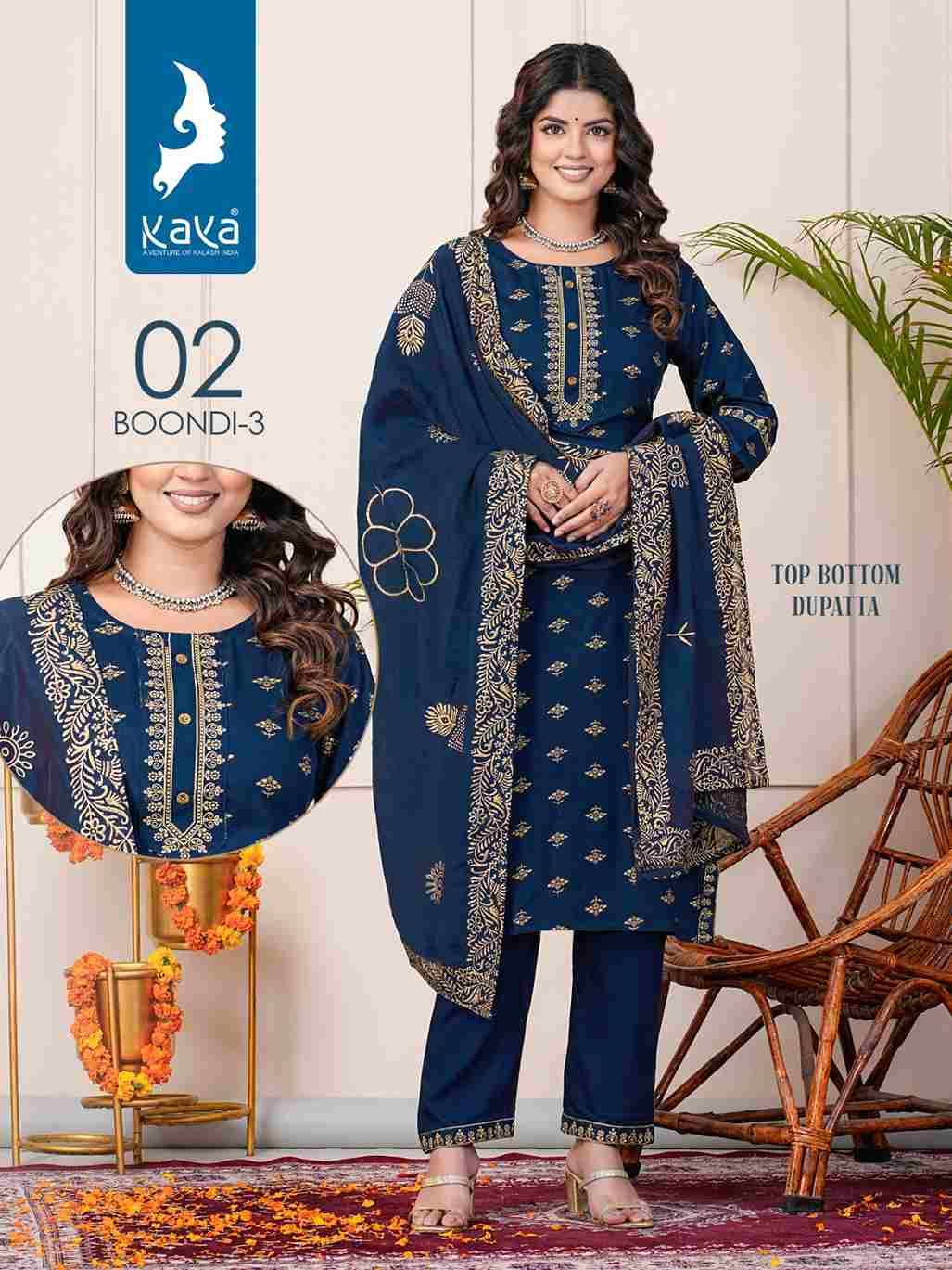 Boondi Vol-3 By Kaya 01 To 08 Series Festive Suits Collection Beautiful Stylish Fancy Colorful Party Wear & Occasional Wear Rayon Print Dresses At Wholesale Price