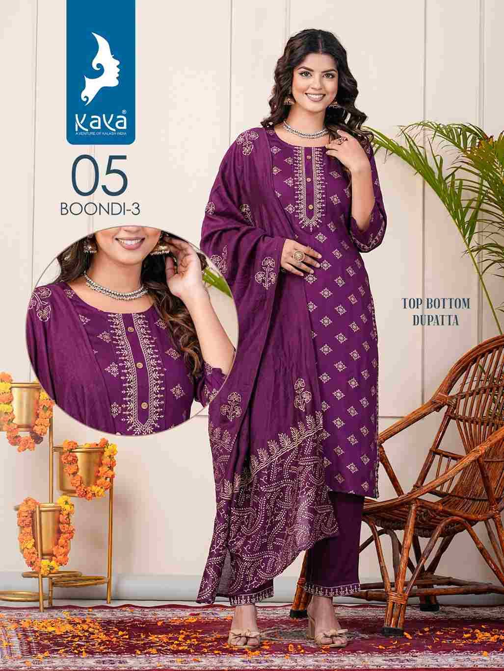 Boondi Vol-3 By Kaya 01 To 08 Series Festive Suits Collection Beautiful Stylish Fancy Colorful Party Wear & Occasional Wear Rayon Print Dresses At Wholesale Price