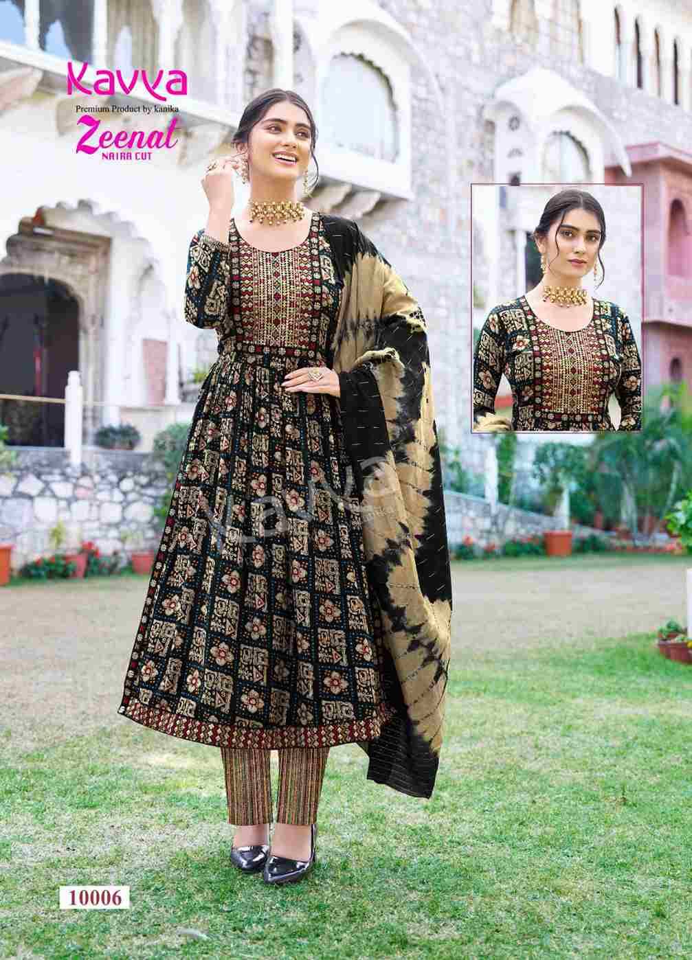 Zeenat Vol-10 By Kavya 10001 To 10010 Series Beautiful Stylish Festive Suits Fancy Colorful Casual Wear & Ethnic Wear & Ready To Wear Capsule Print Dresses At Wholesale Price