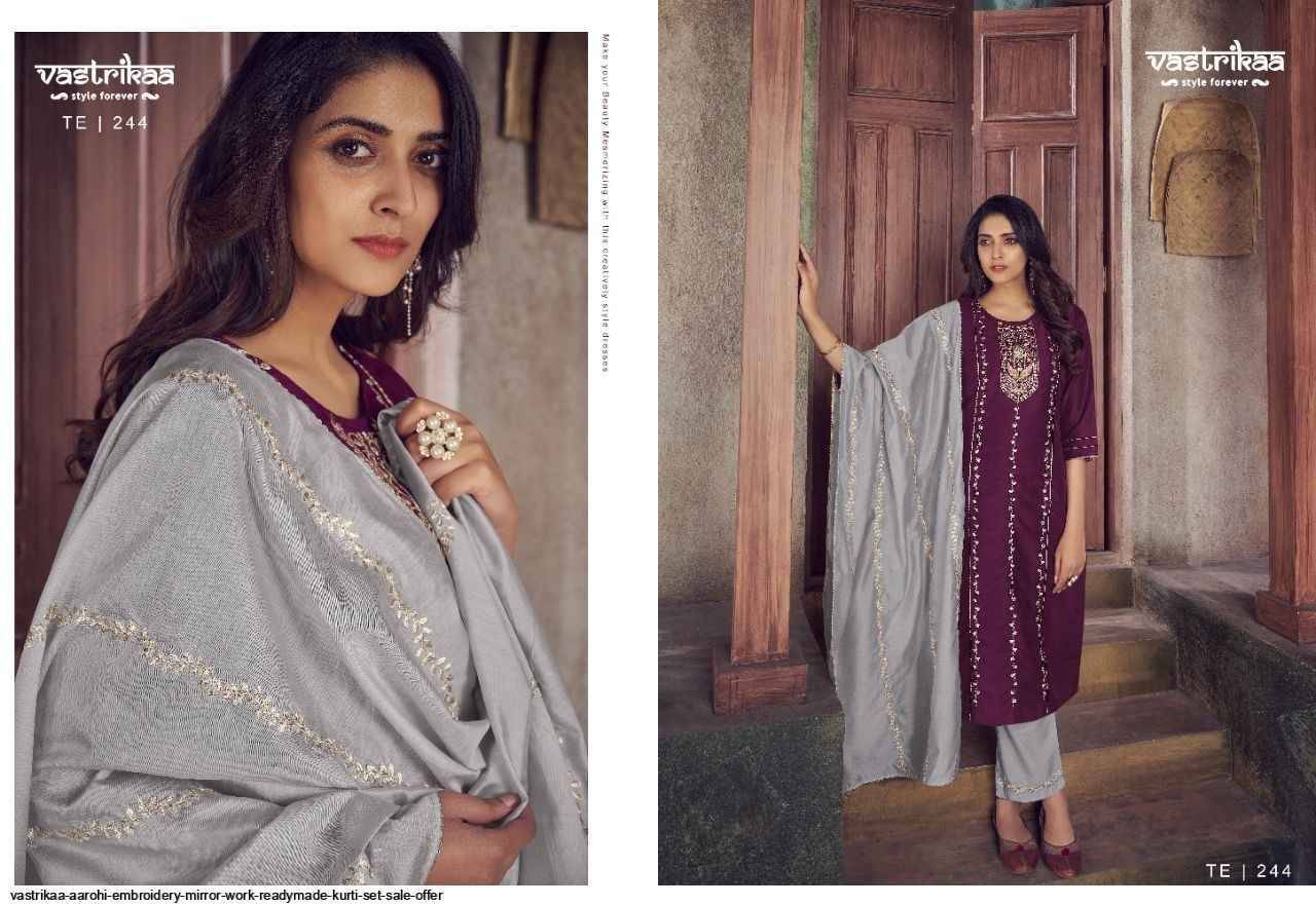 Aarohi By Vastrikaa 242 To 247 Series Beautiful Festive Suits Stylish Fancy Colorful Party Wear & Occasional Wear Chinnon Embroidered Dresses At Wholesale Price