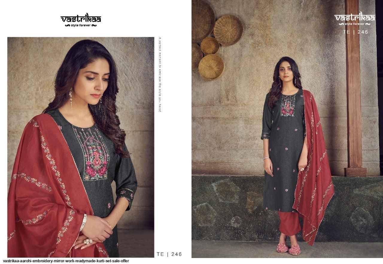 Aarohi By Vastrikaa 242 To 247 Series Beautiful Festive Suits Stylish Fancy Colorful Party Wear & Occasional Wear Chinnon Embroidered Dresses At Wholesale Price