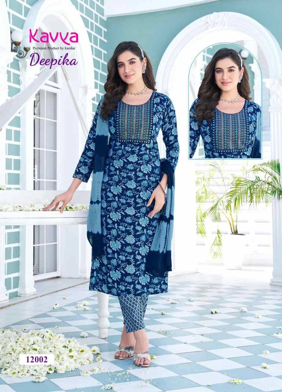 Deepika Vol-12 By Kavya 12001 To 12010 Series Beautiful Festive Suits Colorful Stylish Fancy Casual Wear & Ethnic Wear Capsule Print Dresses At Wholesale Price