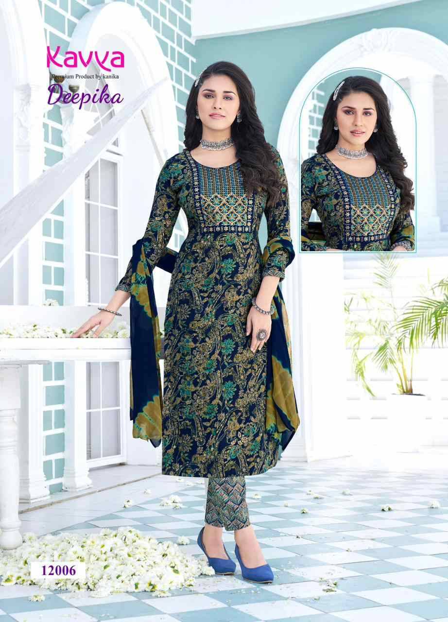 Deepika Vol-12 By Kavya 12001 To 12010 Series Beautiful Festive Suits Colorful Stylish Fancy Casual Wear & Ethnic Wear Capsule Print Dresses At Wholesale Price