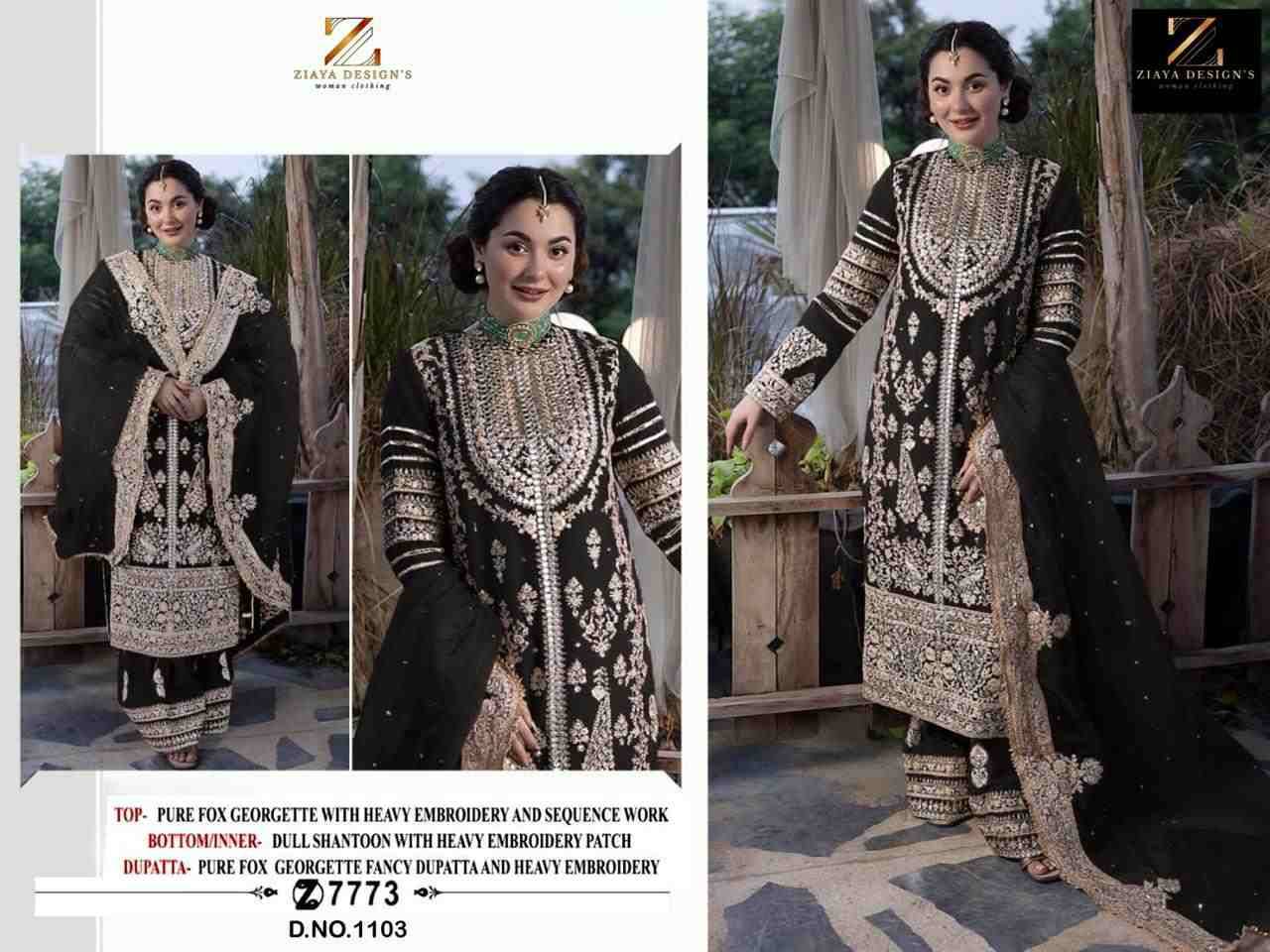Ziaya Designs 1101 Series By Ziaya Designs 1101 To 1103 Series Beautiful Pakistani Suits Colorful Stylish Fancy Casual Wear & Ethnic Wear Pure Faux Georgette With Embroidered Dresses At Wholesale Price