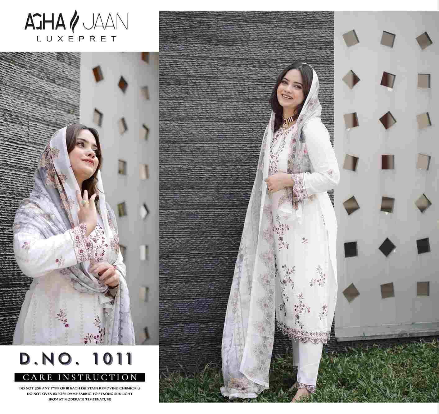 Agha Jaan Hit Design 1011 By Fashid Wholesale Beautiful Pakistani Suits Colorful Stylish Fancy Casual Wear & Ethnic Wear Viscose Rayon Embroidered Dresses At Wholesale Price