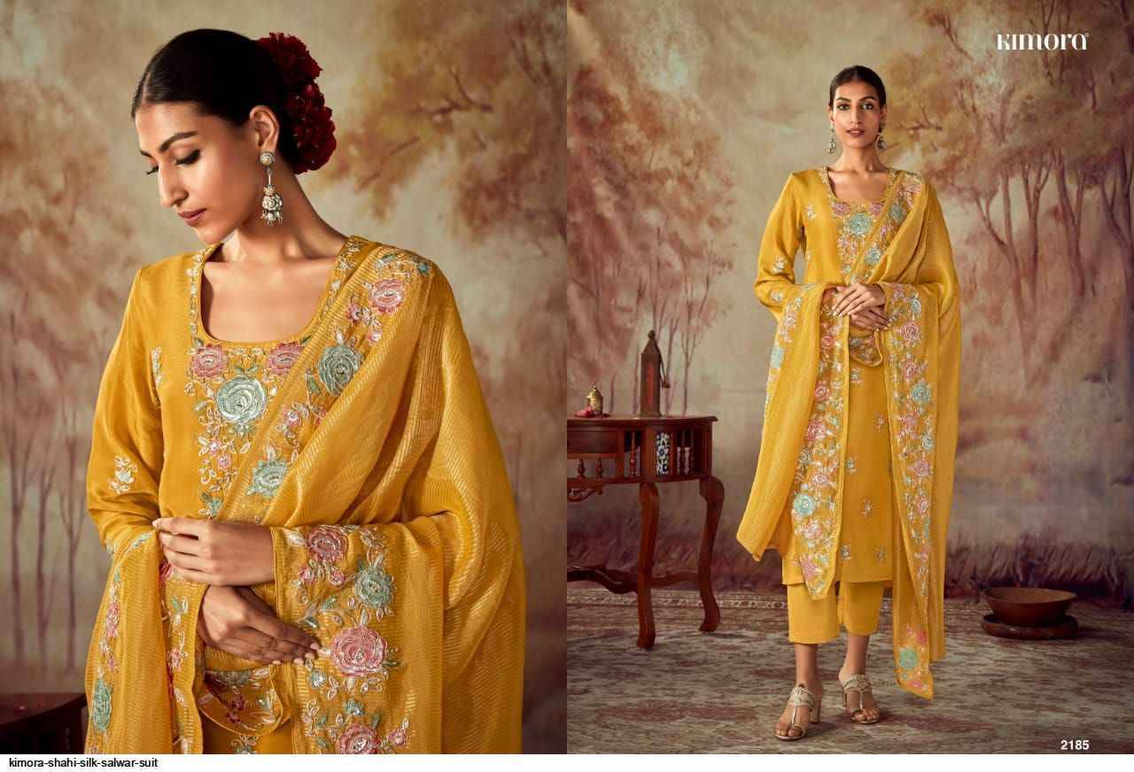 Shahi By Kimora Fashion 2181 To 2188 Series Beautiful Festive Suits Colorful Stylish Fancy Casual Wear & Ethnic Wear Pure Russian Silk Dresses At Wholesale Price