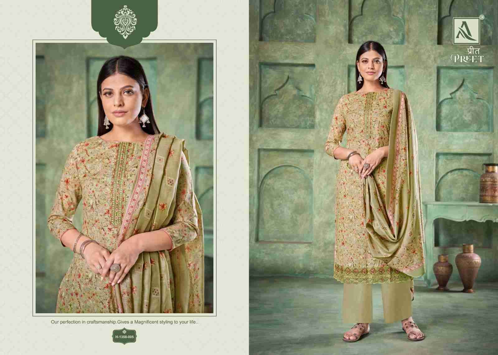 Preet By Alok Suit 1358-001 To 1358-008 Series Indian Traditional Wear Collection Beautiful Stylish Fancy Colorful Party Wear & Wear Premium Cotton Print Dress At Wholesale Price