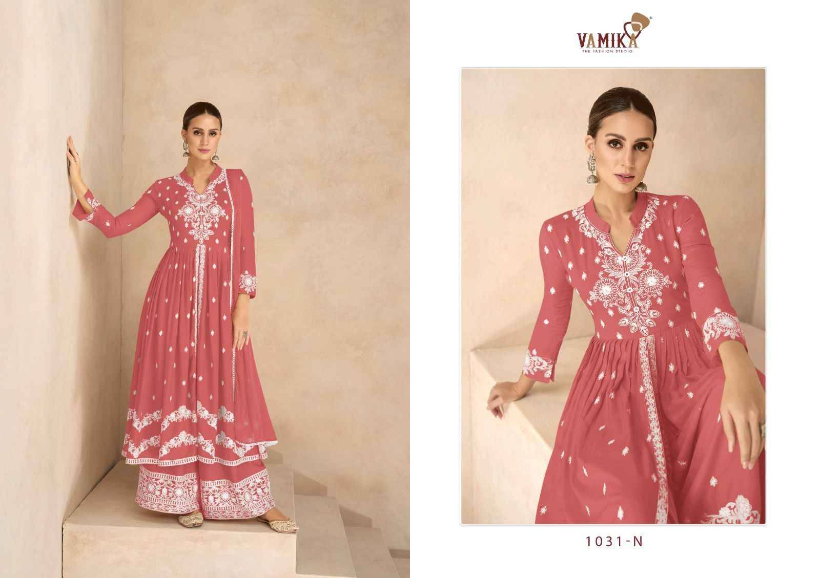 Lakhnavi Vol-6 Hit List By Vamika 1031-K To 1031-O Series Beautiful Stylish Sharara Suits Fancy Colorful Casual Wear & Ethnic Wear & Ready To Wear Pure Rayon Printed Dresses At Wholesale Price