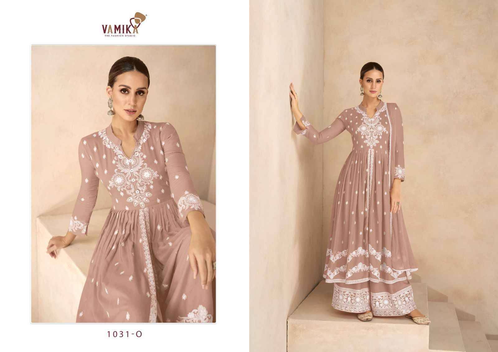 Lakhnavi Vol-6 Hit List By Vamika 1031-K To 1031-O Series Beautiful Stylish Sharara Suits Fancy Colorful Casual Wear & Ethnic Wear & Ready To Wear Pure Rayon Printed Dresses At Wholesale Price
