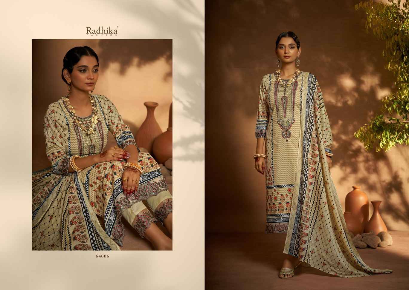 Mehndi By Radhika Fashion 64001 To 64008 Series Beautiful Stylish Festive Suits Fancy Colorful Casual Wear & Ethnic Wear & Ready To Wear Cambric Cotton Print Dresses At Wholesale Price