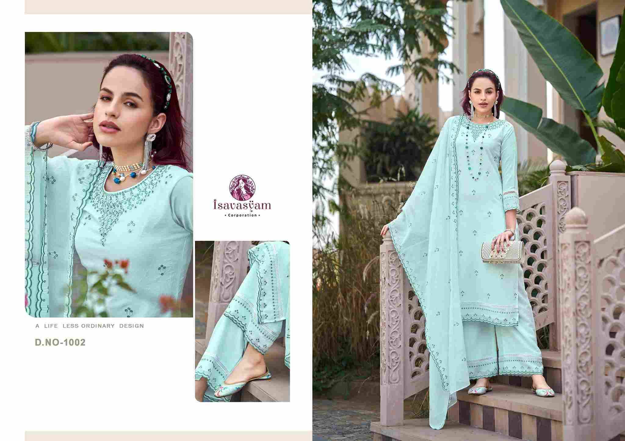 Palazzo House By Isavasyam 1001 To 1004 Series Festive Suits Beautiful Fancy Colorful Stylish Party Wear & Occasional Wear Fancy With Work Dresses At Wholesale Price