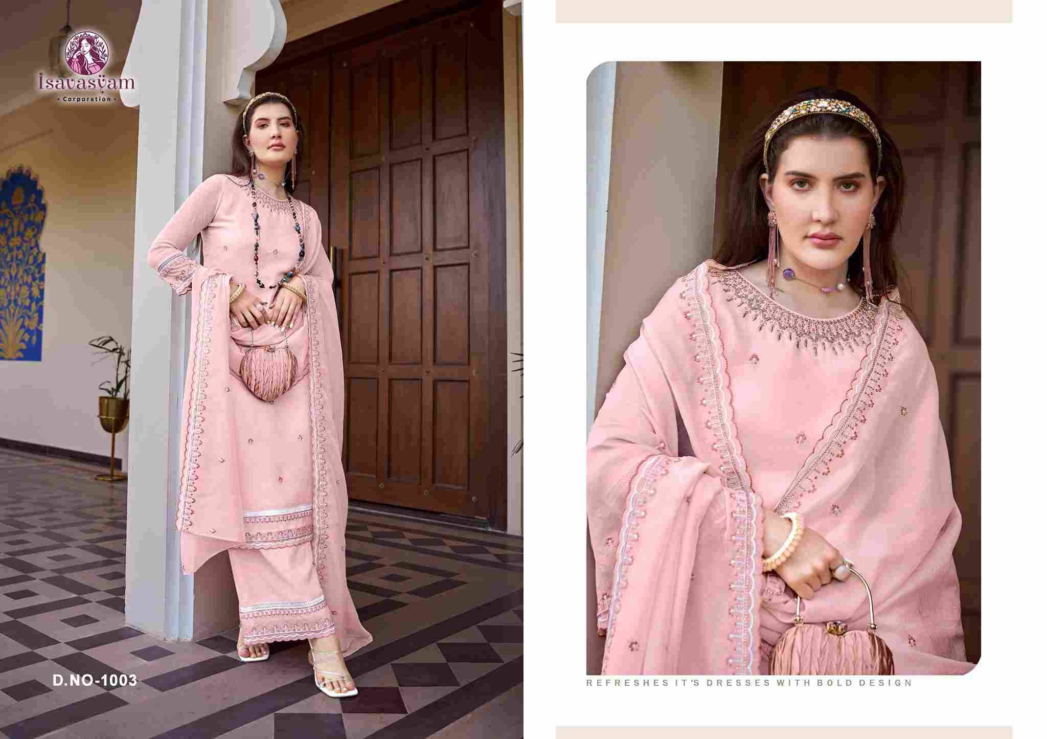 Palazzo House By Isavasyam 1001 To 1004 Series Festive Suits Beautiful Fancy Colorful Stylish Party Wear & Occasional Wear Fancy With Work Dresses At Wholesale Price