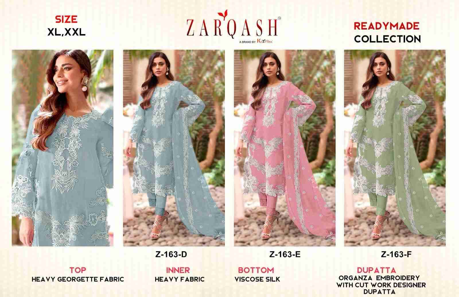 Zarqash Hit Design Z-163 Colours Vol-2 By Zarqash Z-163-D To Z-163-F Series Designer Festive Pakistani Suits Collection Beautiful Stylish Fancy Colorful Party Wear & Occasional Wear Heavy Georgette Embroidered Dresses At Wholesale Price