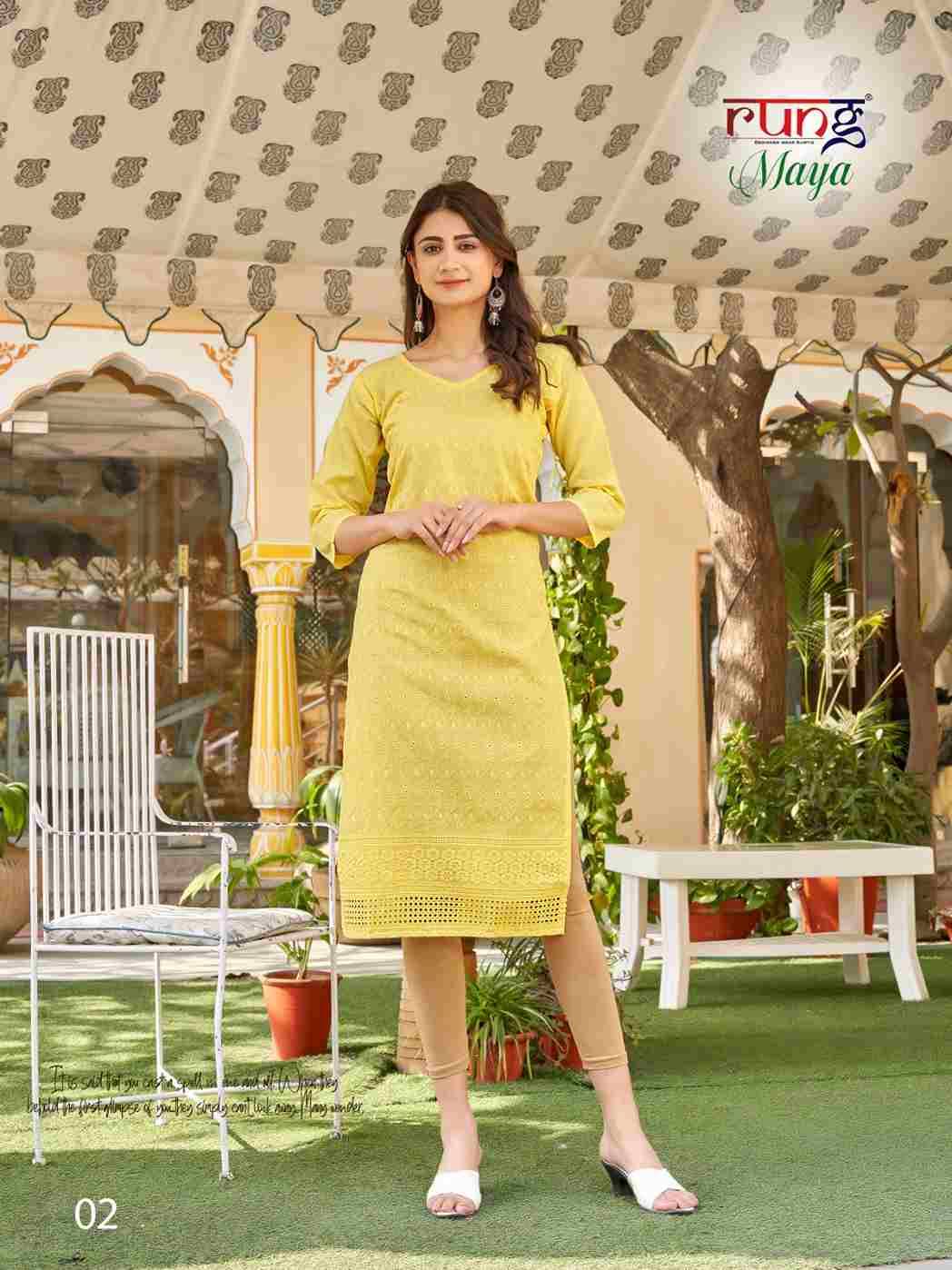 Maya By Rung 01 To 08 Series Designer Stylish Fancy Colorful Beautiful Party Wear & Ethnic Wear Collection Heavy Cotton Print Kurtis At Wholesale Price