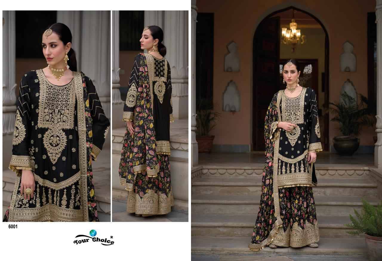 Sadaf By Your Choice 6001 To 6002 Series Beautiful Stylish Fancy Colorful Casual Wear & Ethnic Wear Collection Pure Chinnon Dresses At Wholesale Price